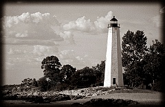 Five Mile Point Light - Sepia Tone